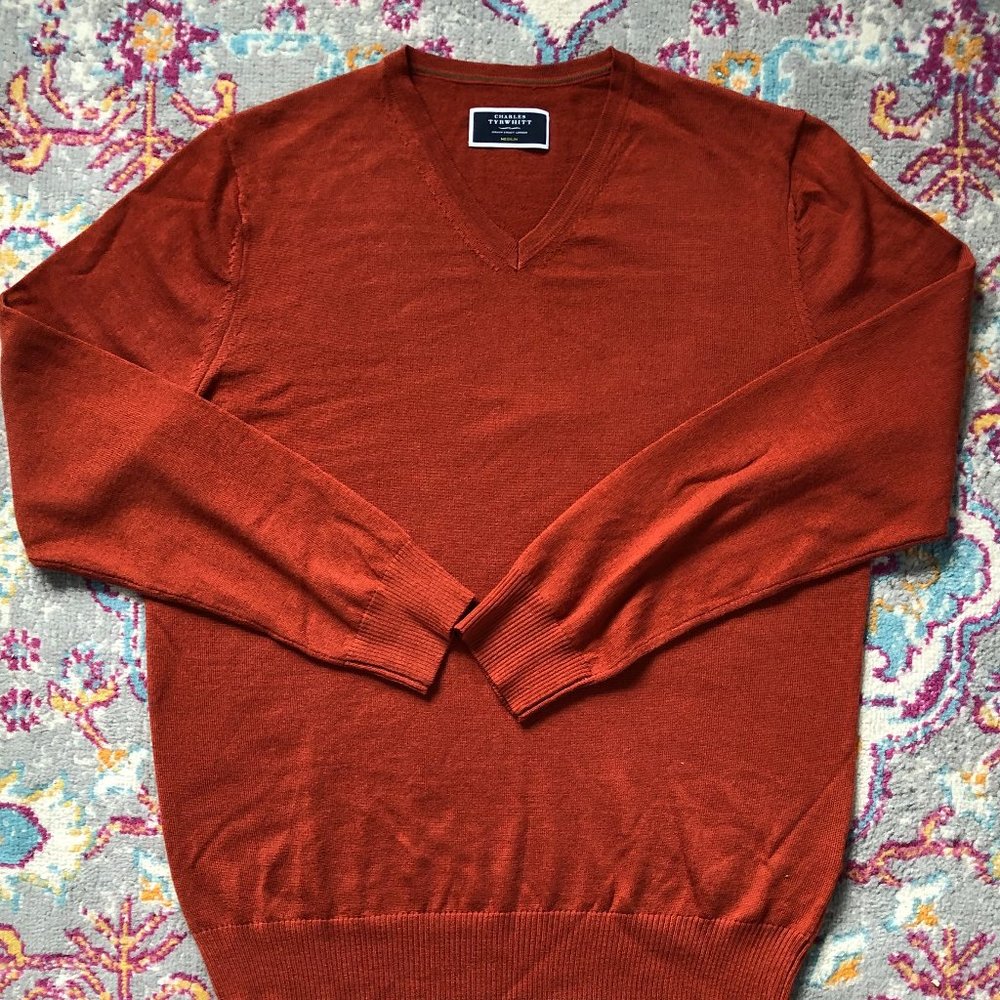 Men's Charles Tyrwhitt Burnt Orange V-Neck